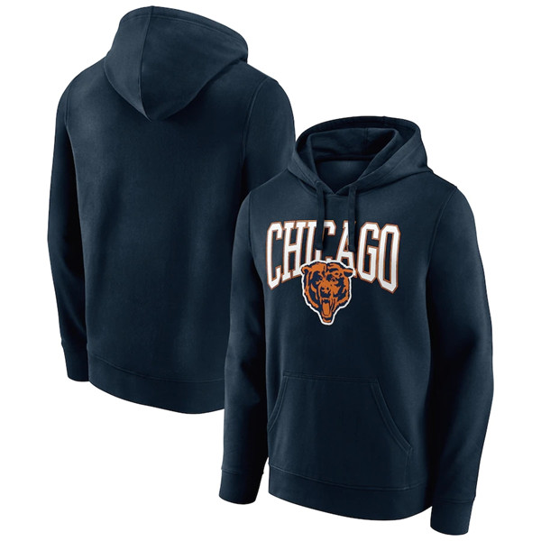 Men's Chicago Bears Navy Gridiron Classics Campus Standard Pullover Hoodie